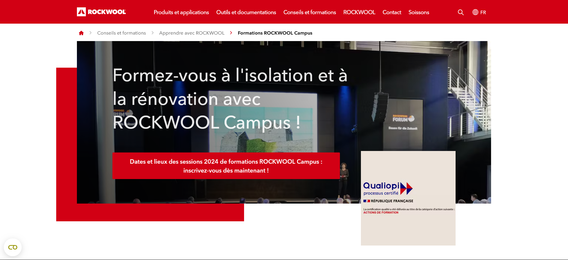 Avec Campus, ROCKWOOL mise sur la formation des professionnels